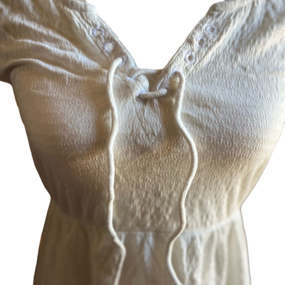 Roxy Born in Paradise dress.  white cotton mini dress size medium - Picture 2 of 5